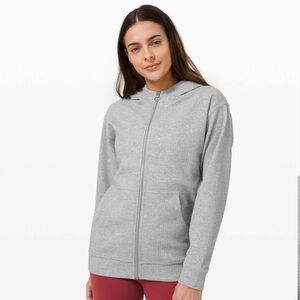 Lululemon All Yours Zip Hood Jacket Bubble Dot Heathered Core Light GreyWhite 4